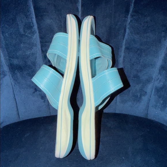 Clarks Cloudsteppers Breeze Maye Women's Sky Blue Slide Sandals Size 8 - Picture 4 of 6